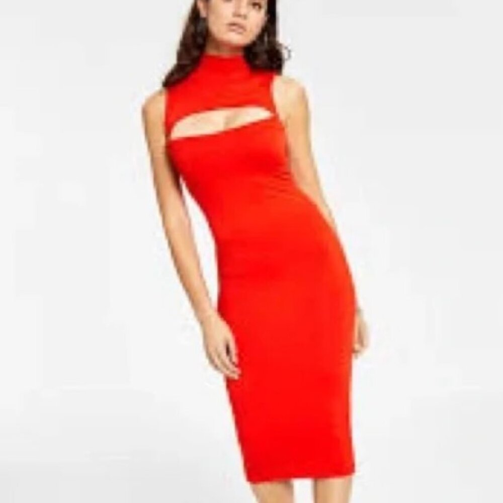 Bar III Cutout Bodycon Red Dress
